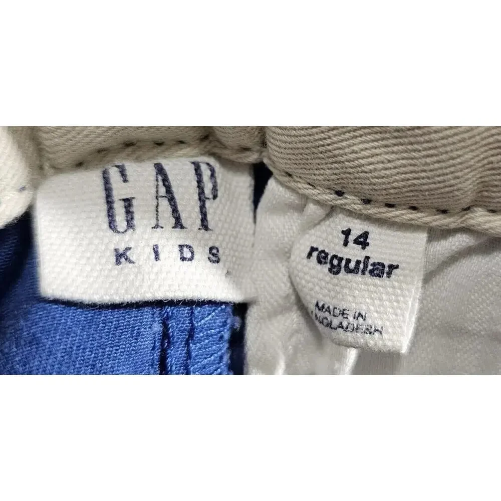 Gap Kids Blue Embroidered Chino Sunglasses Palm Tree Pants BOYS SIZE 14